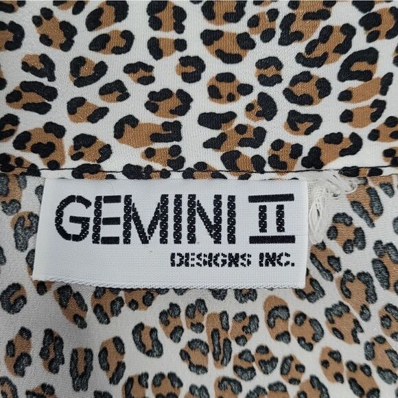 VINTAGE 90s cheetah animal print short‎ sleeve button up shirt dress volup 2X - Picture 3 of 10